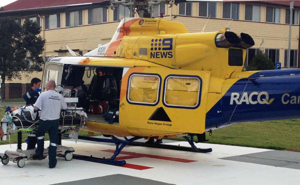 A motorcycle competitor injured at Morgan Park Raceway yesterday was flown to Brisbane's PA Hospital for further treatment. A motorcycle competitor injured at Morgan Park Raceway yesterday was flown to Brisbane's PA Hospital for further treatment.
